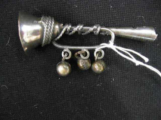 Appraisal: Sterling Silver Whistle '' long with a trio of dangling