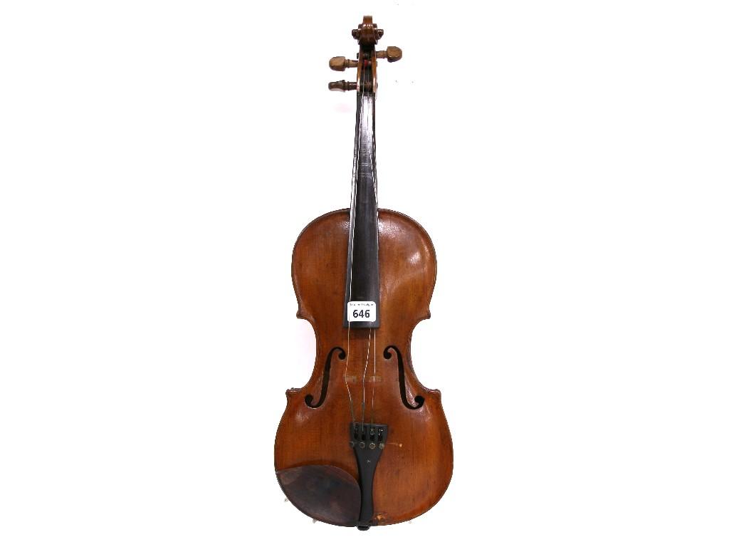 Appraisal: Violin labelled Opravil Benjamin Patocka Cislo cm