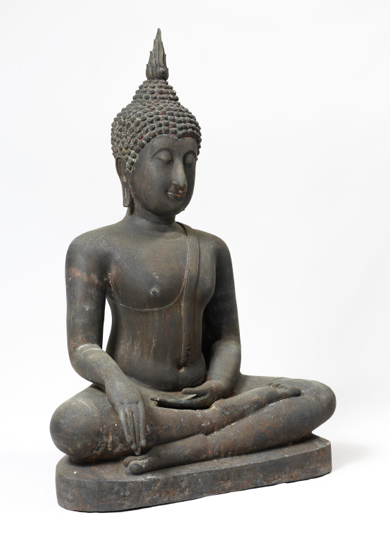 Appraisal: CAST METAL SEATED FIGURE OF BUDDHA Figure of Buddha seated