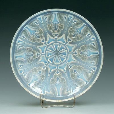 Appraisal: Lalique glass bowl pale blue opalescent with pairs of praying