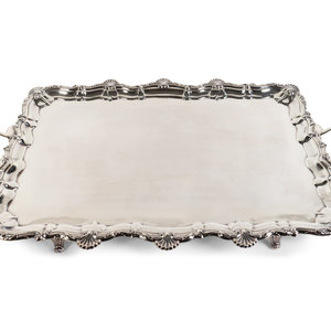 Appraisal: An English Silver Two-Handled Serving Tray THIMAS DUCROWN BIRMINGHAM ozt