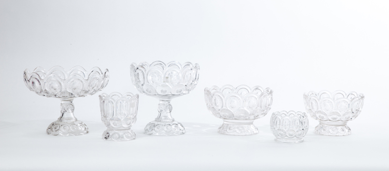 Appraisal: AMERICAN ASSEMBLED GROUP OF PRESSED GLASS Including eleven in water