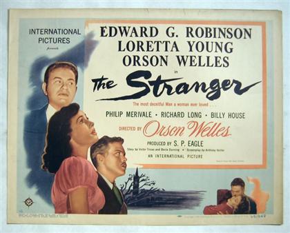 Appraisal: piece Movie Poster The Stranger RKO Color litho half sheet