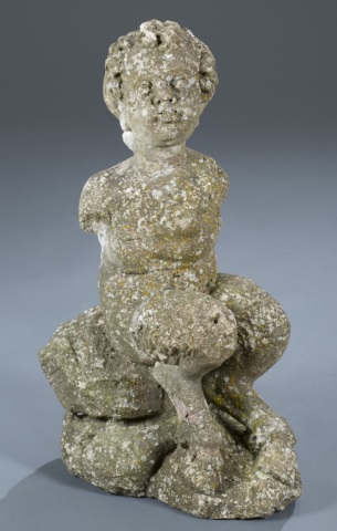 Appraisal: Garden Cement Cherub Weather worn and damaged H x W