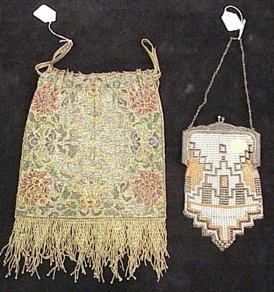 Appraisal: Two bags the first beaded and lined in silk with