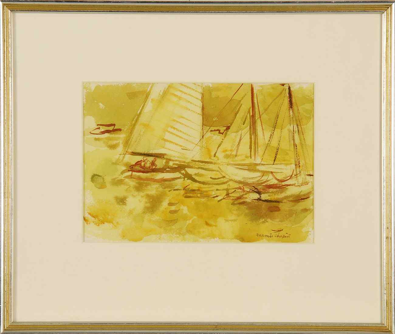 Appraisal: FRANCIS CHAPINAmerican - Sailboats Signed lower right Francis Chapin'' Watercolor