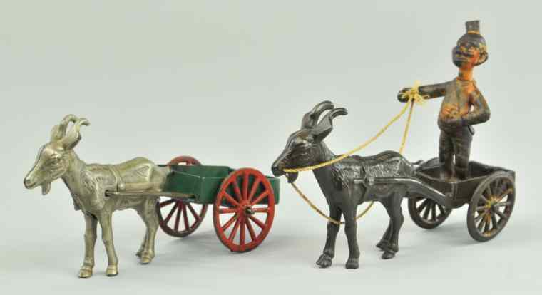 Appraisal: KENTON GOAT CARTS Cast iron both drawn by cast goats