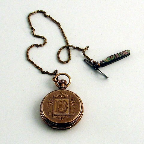 Appraisal: Elgin Watch Co key wind case chain and key with