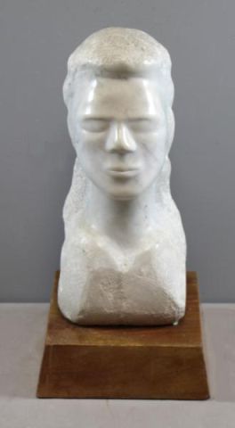 Appraisal: PERKINS Marion Marble Bust of Betty Mitchell A beautifully carved