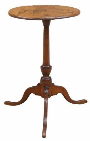 Appraisal: American Queen Anne style cherrywood candle stand late th early