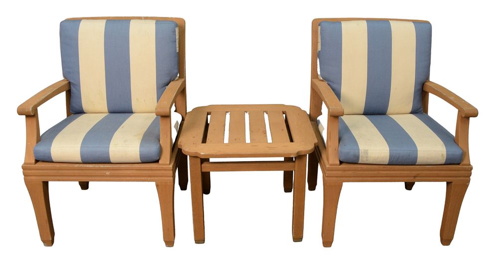 Appraisal: Three Piece Giati Designs Palazzio Outdoor Teak Set to include