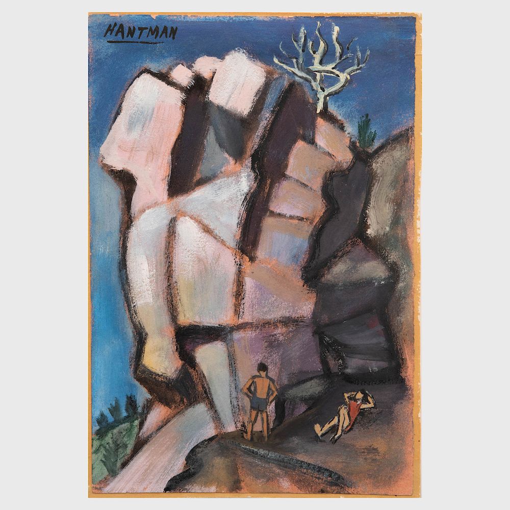 Appraisal: Murray Hantman - Crow's Nest and Monolith Two gouache on