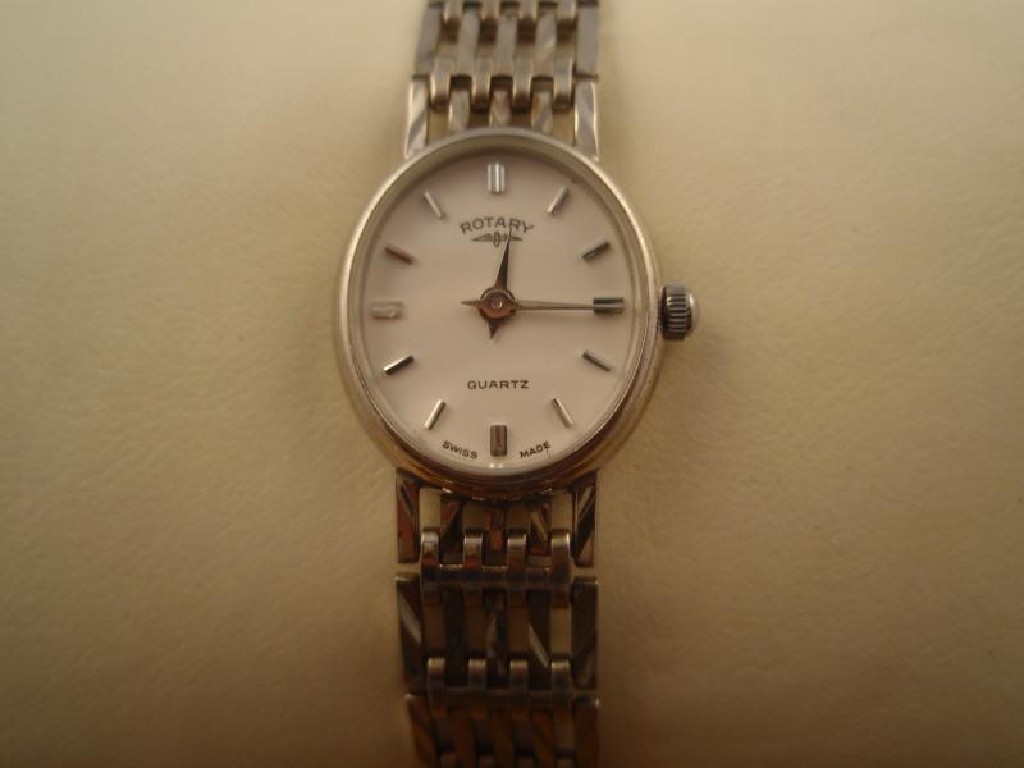 Appraisal: A ladies silver cased Rotary bracelet wristwatch