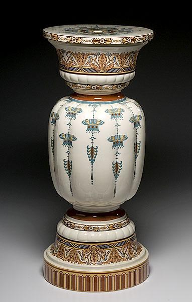 Appraisal: ENGLISH MINTON AESTHETIC PEDESTAL ca of earthenware with stylized decoration