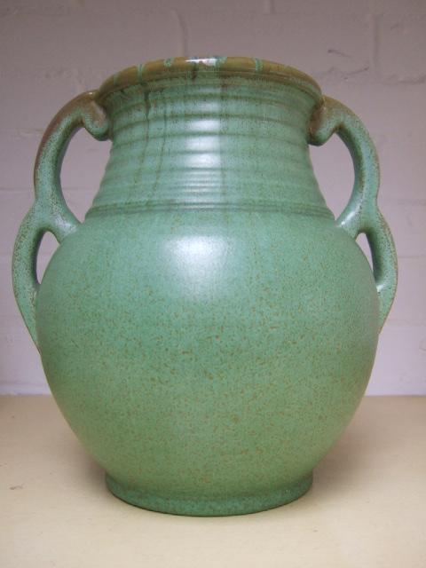 Appraisal: A two handled stoneware vase in the Fulham pottery style