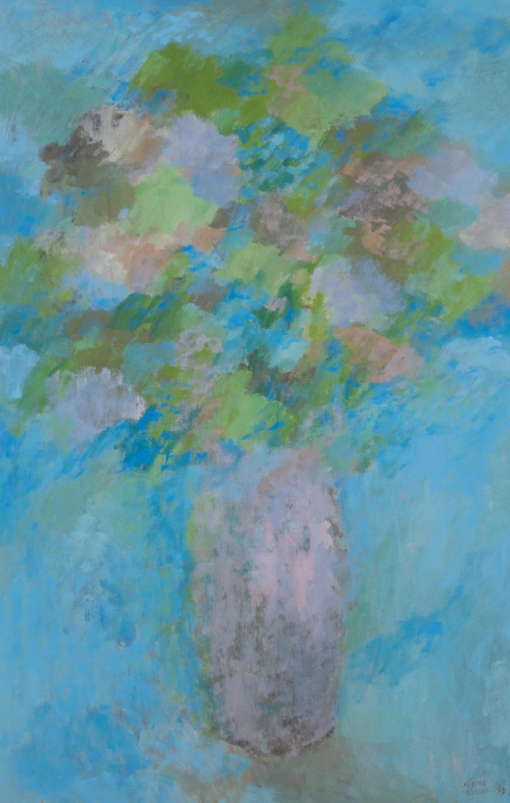 Appraisal: LAVERNE KRAUSE Portland Oregon - oil on board Blue Green