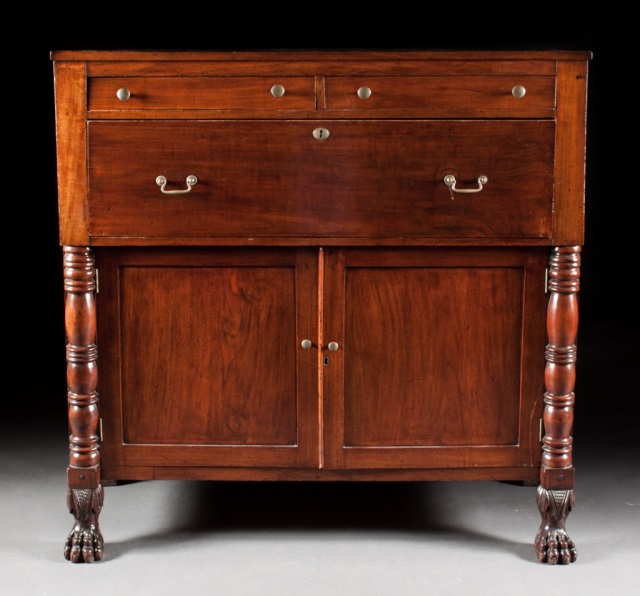 Appraisal: American Classical mahogany butler's secretary New York circa two short