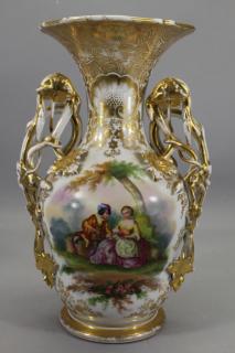 Appraisal: antique French paris porcelain double handled vase Antique French paris