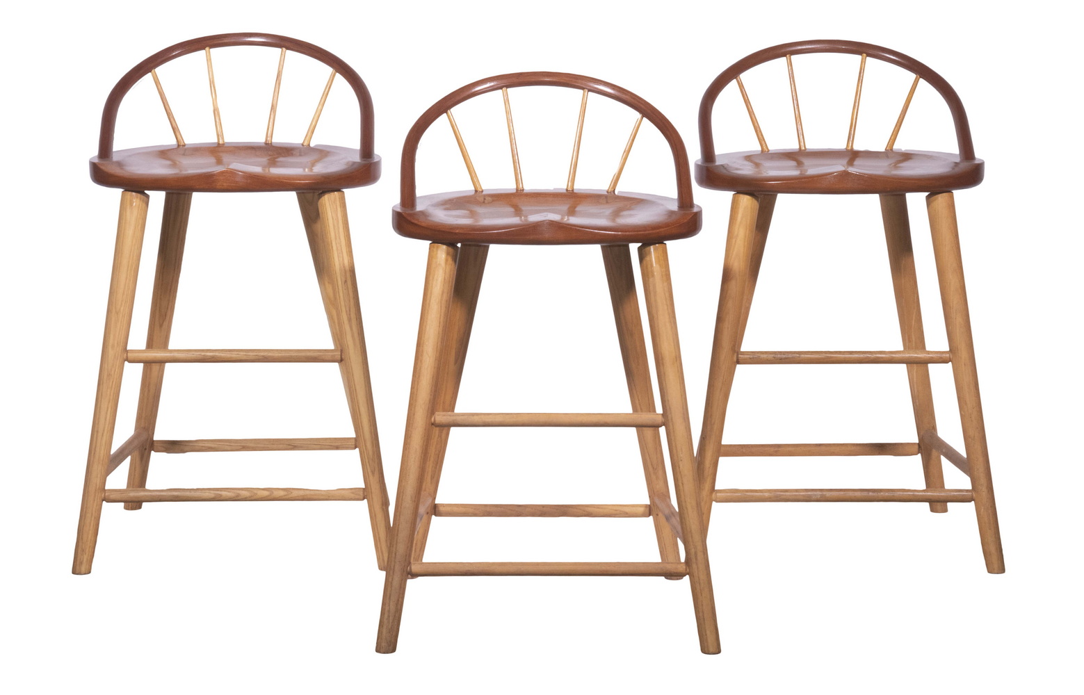 Appraisal: THOS MOSER BOWBACK STOOLS Finely Crafted Counter Stools with spindle