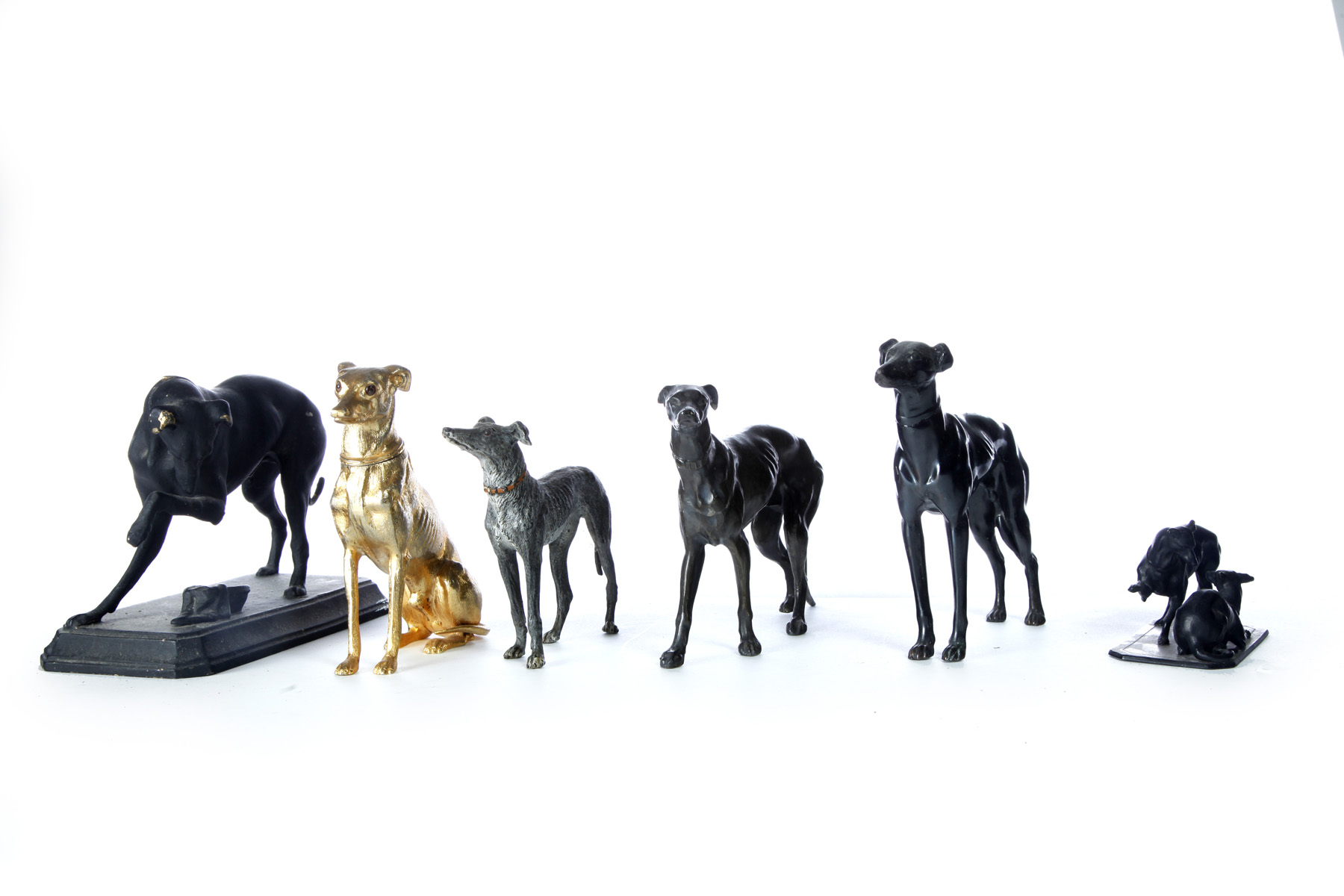 Appraisal: COLLECTION OF CANINES American early th century Includes small silver