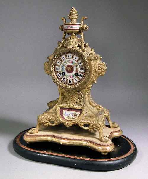 Appraisal: A th Century French gilt metal mantel clock FINISH