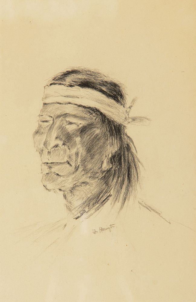 Appraisal: Frederic Remington Apache Head Study Frederic Remington Apache Head Study