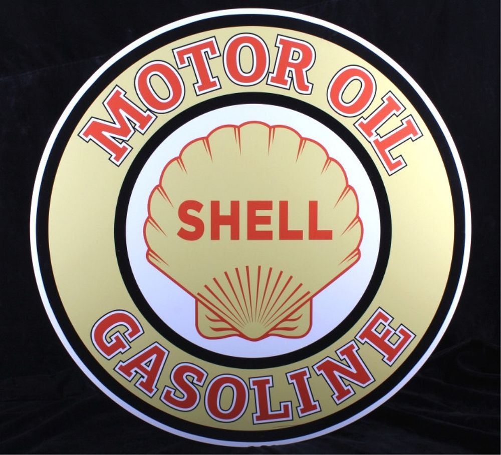 Appraisal: Shell Motor Oil Gasoline Reproduction Sign Featured in this lot