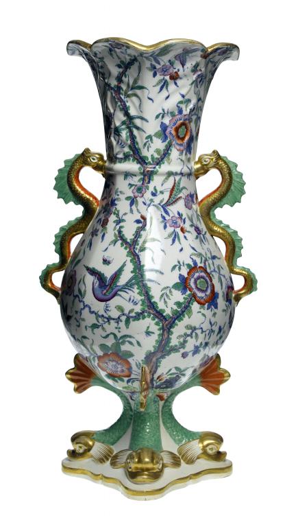 Appraisal: A RARE BRAMELD EARTHENWARE DRAGON OR INFERNAL VASE printed in