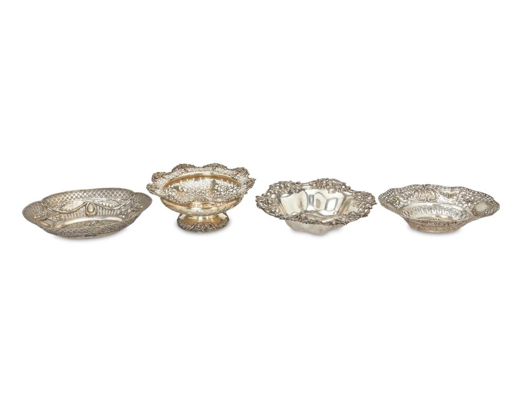 Appraisal: Four reticulated silver bowls Late th early th Century Two