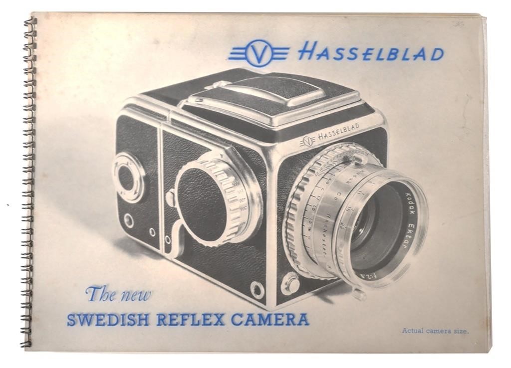 Appraisal: Rare vintage Hasselblad Swedish Reflex Camera picture catalog printed in