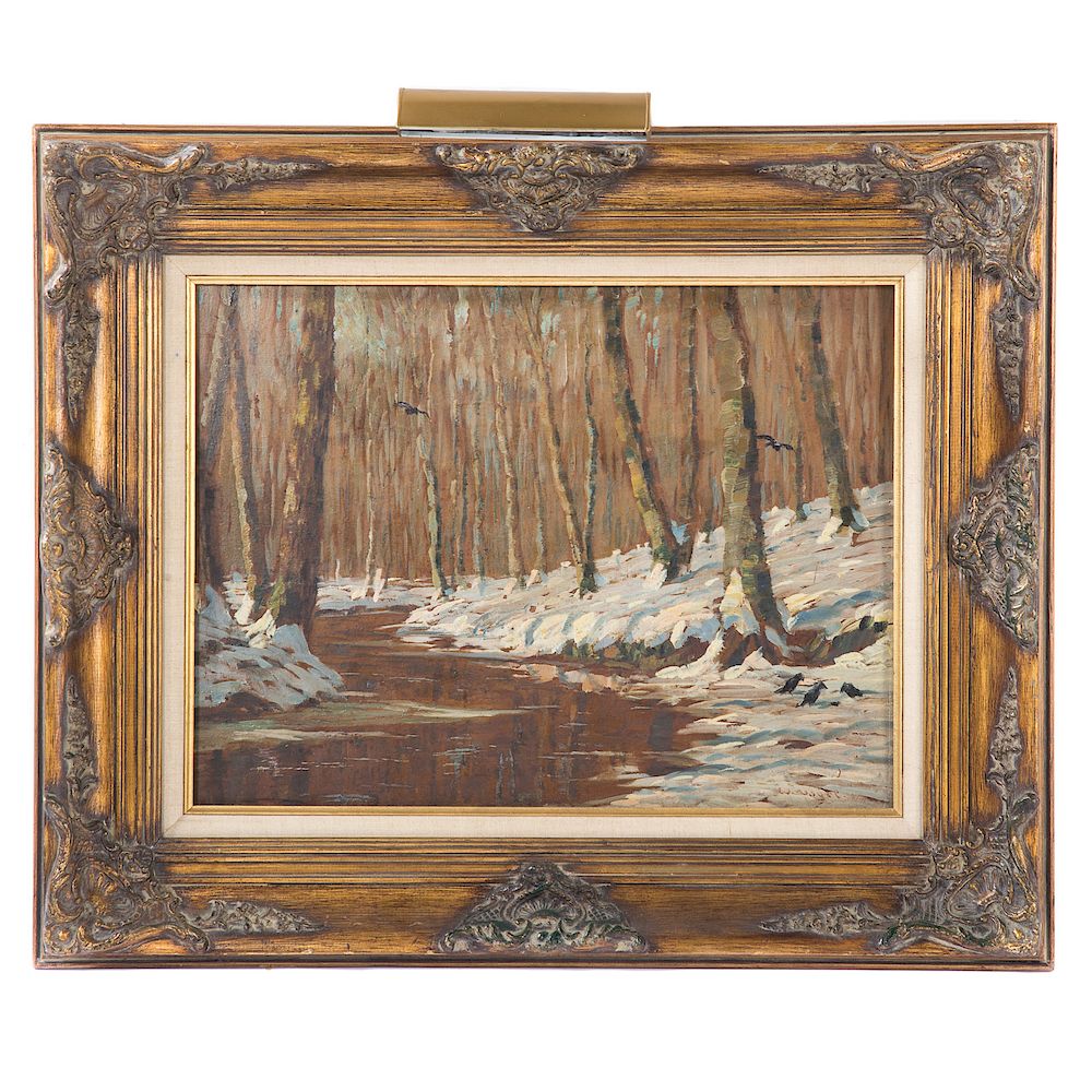 Appraisal: Wilhelm Nagel Forestscape in Winter oil German - Oil on