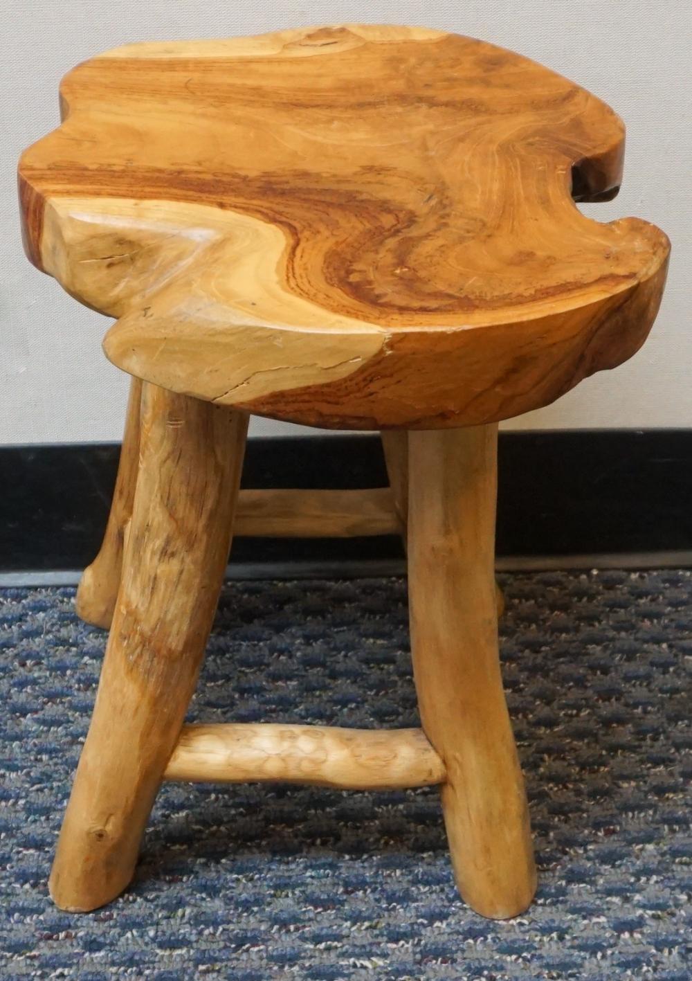 Appraisal: FREEFORM TURNED WOOD FOOTSTOOLFreeform Turned Wood Footstool