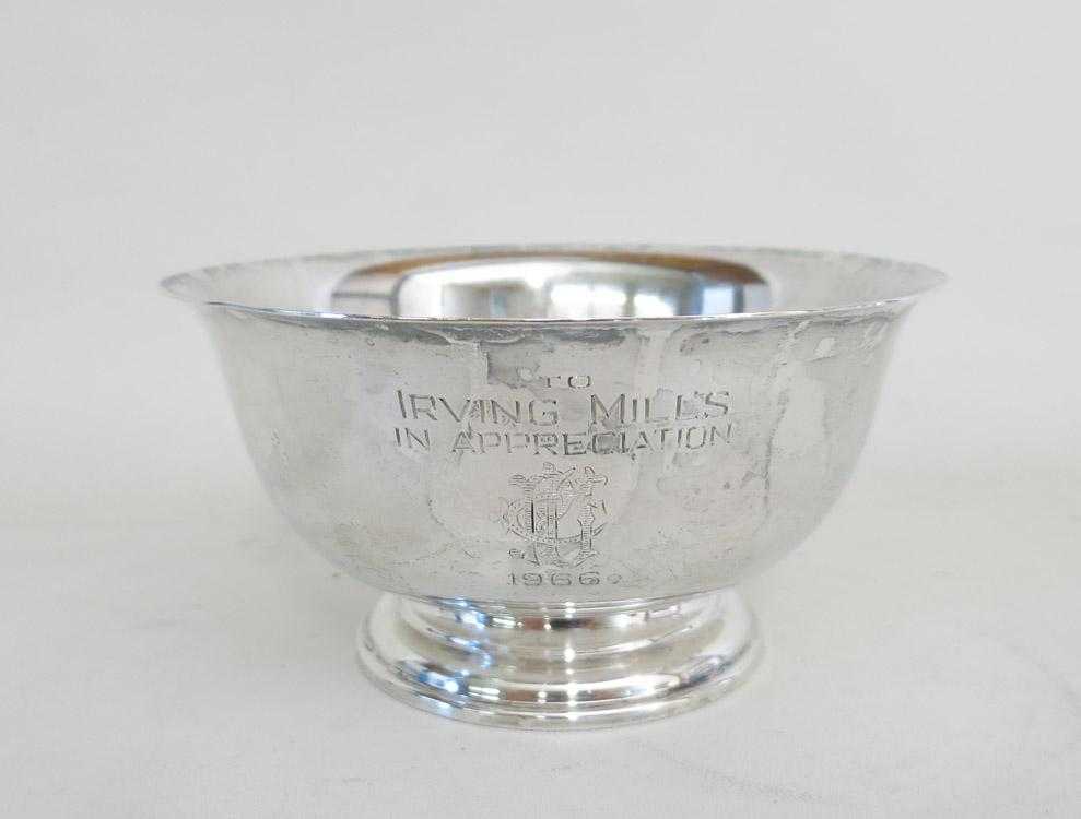 Appraisal: SHREVE CO STERLING SILVER FOOTED BOWL Paul Revere Reproduction Weight