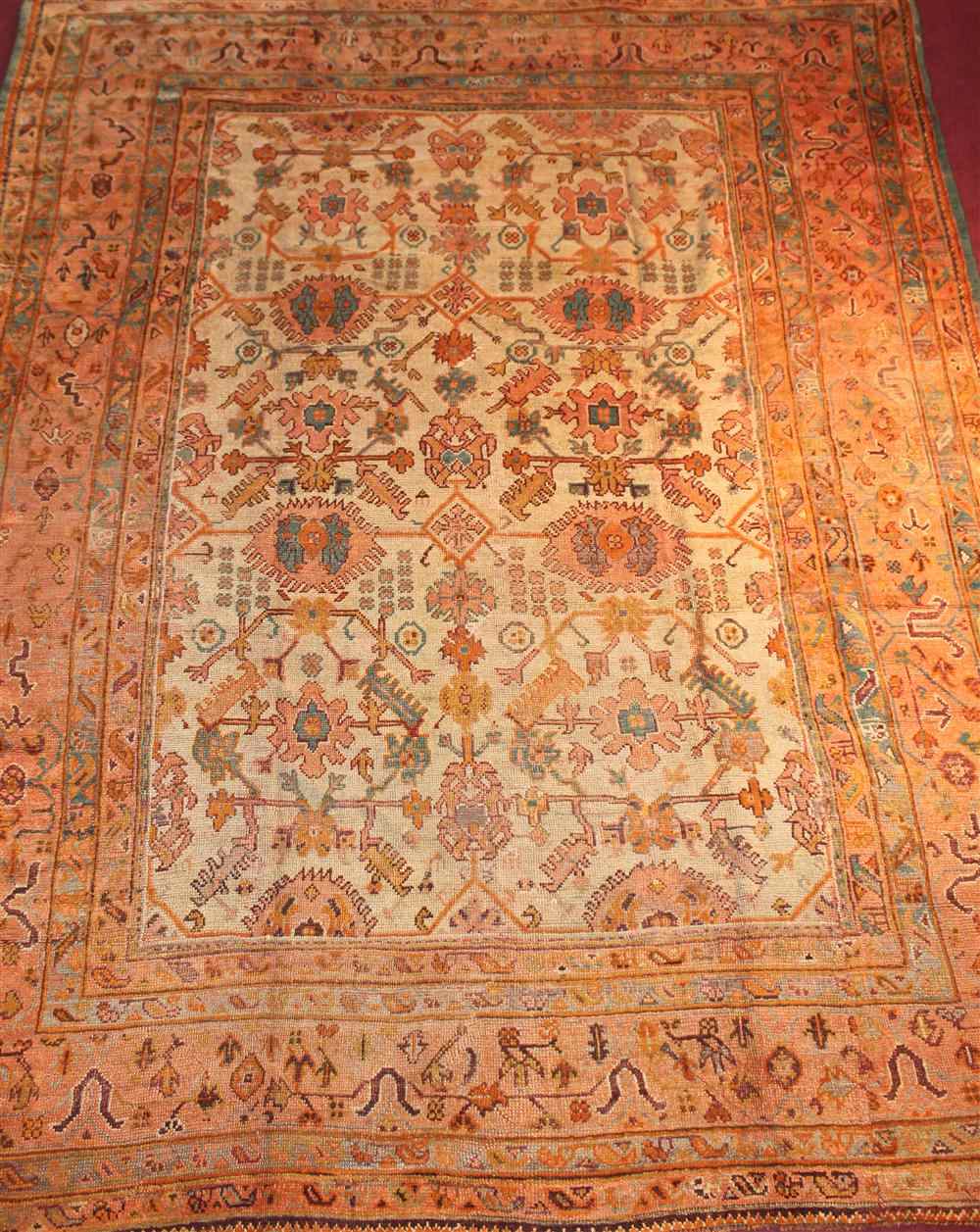 Appraisal: TURKISH OUSHAK RUG approx ' '' x ' '' Retail