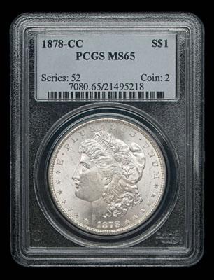 Appraisal: Gem BU -CC Morgan silver dollar PCGS slabbed and graded