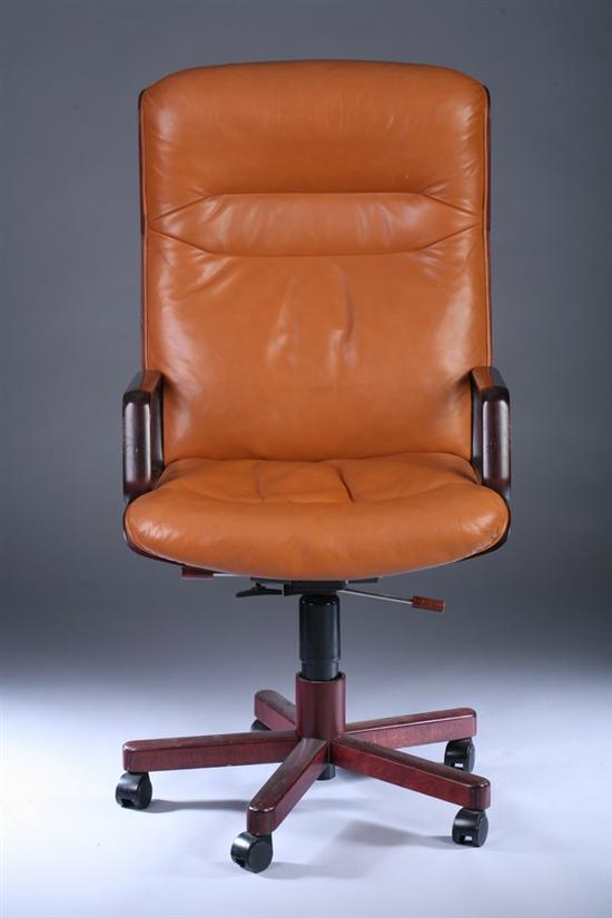 Appraisal: CONTEMPORARY ITALIAN ROSEWOOD EXECUTIVE OFFICE DESK CHAIR Late th century