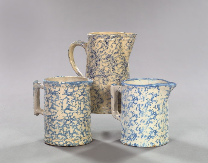 Appraisal: Collection of Three Pottery Pitchers fourth quarter th century consisting