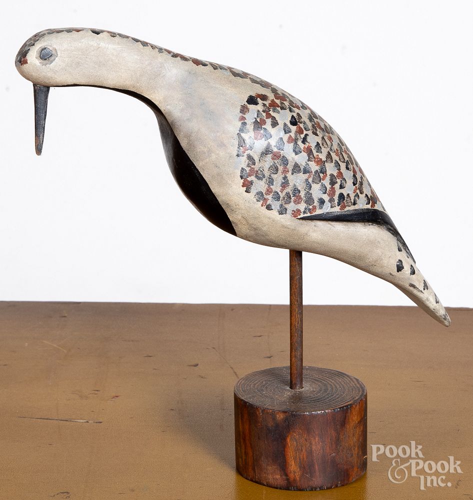 Appraisal: Carved and painted shorebird decoy Carved and painted shorebird decoy