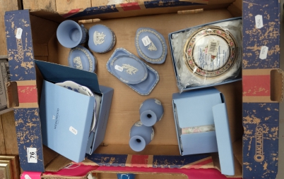 Appraisal: A collection of Wedgwood items to include Jasperware trinket boxes