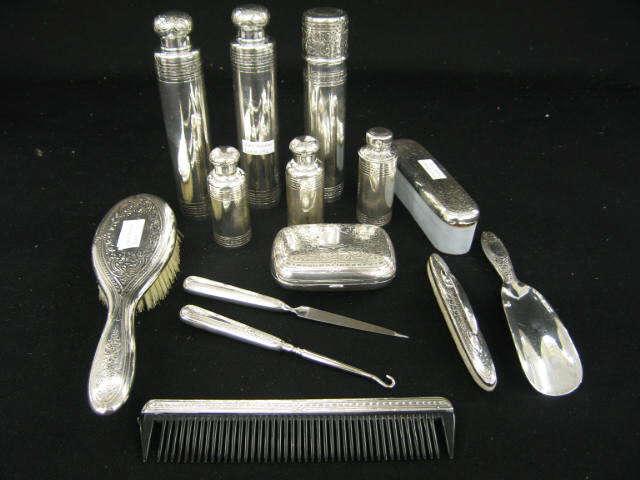 Appraisal: Tiffany pc Sterling Silver Travel Set circa a fine large