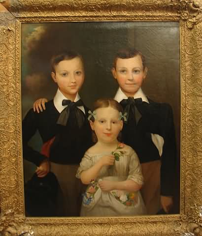 Appraisal: Family portrait oil on canvas relined x S