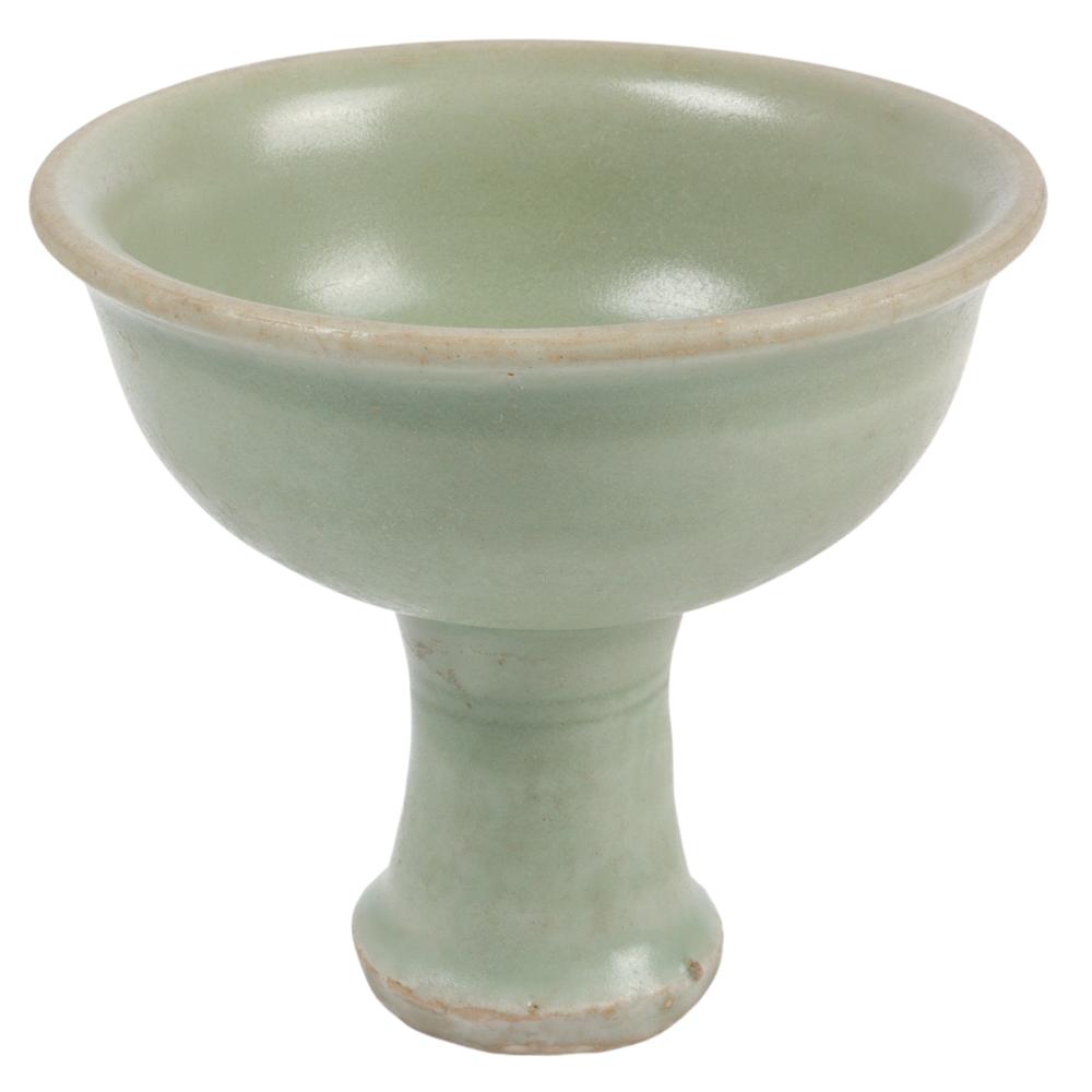 Appraisal: CHINESE CELADON GLAZE LONGQUAN POTTERY WINE GOBLET OR CUP SONG