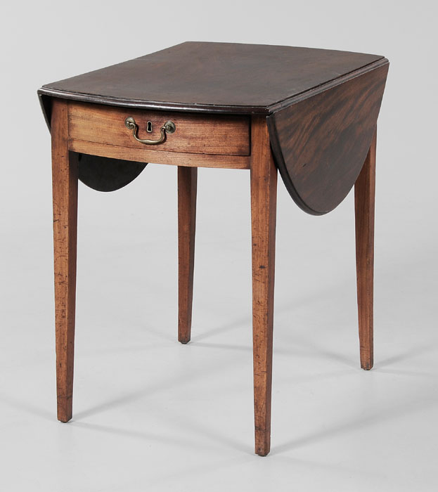 Appraisal: Hepplewhite Mahogany Pembroke Table American - figured mahogany with ash