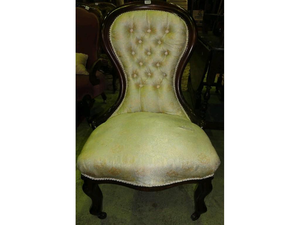 Appraisal: A Victorian style balloon back drawing room chair with upholstered