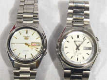 Appraisal: Two gents stainless steel Seiko wrist watches