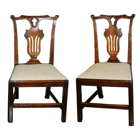 Appraisal: Pair of George III Elm Side Chairs Estimate -