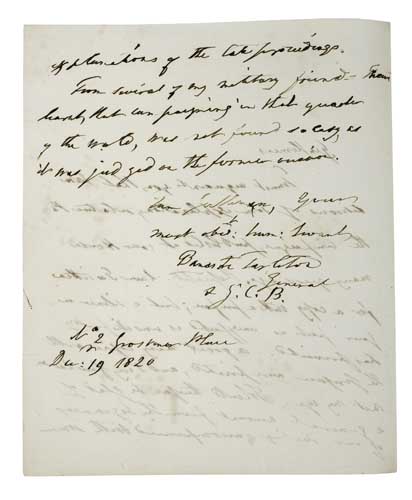 Appraisal: TARLETON BANASTRE Autograph Letter Signed to his booksellers Messrs Cadell