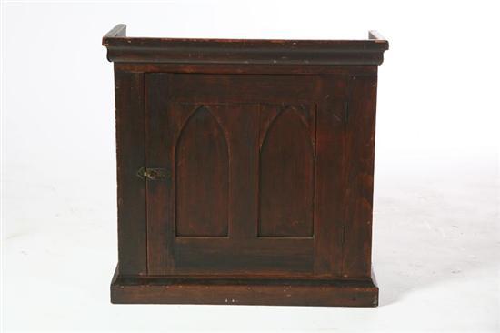 Appraisal: HANGING CABINET Found in Byron Wisconsin nd half- th century