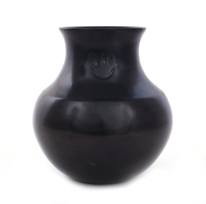 Appraisal: Santa Clara San Juan Pueblo blackware vase signed Virginia Garcia