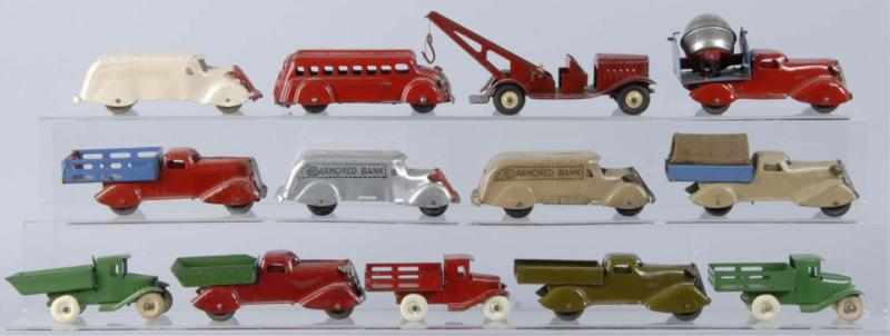 Appraisal: Lot of Pressed Steel Marx Girard Toys Description American Includes